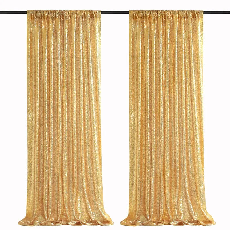 rideau paillettes or argent élégant festif polyester panneaux 8ft transparent événement