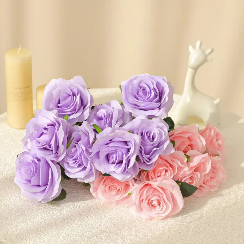 décoration intérieure bouquet roses artificielles violet rouge classique mariage anniversaire baby shower