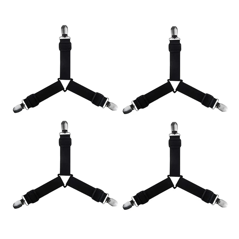attaches élastiques drap lit pièces clips métalliques argentés motifs géométriques couleurs vives tissu polyester