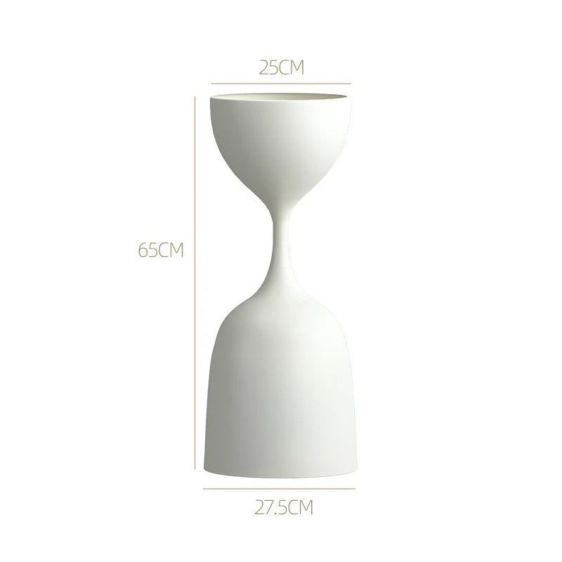 vase moderne métal gris blanc plante artificielle décoration intérieure salon balcon
