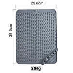 tapis drainage silicone gris moderne rayures horizontales anti dérapant rapide drying mat vaisselle organisateur