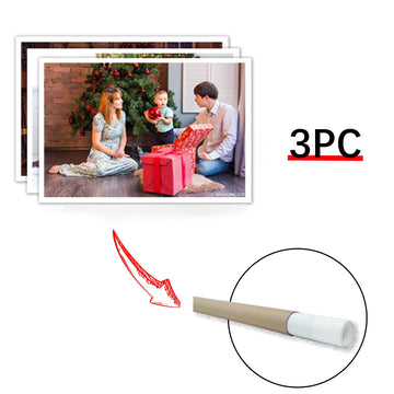 lot trois toiles photo personnalisées décoration murale moderne cadeau diplôme cadre bois blanc
