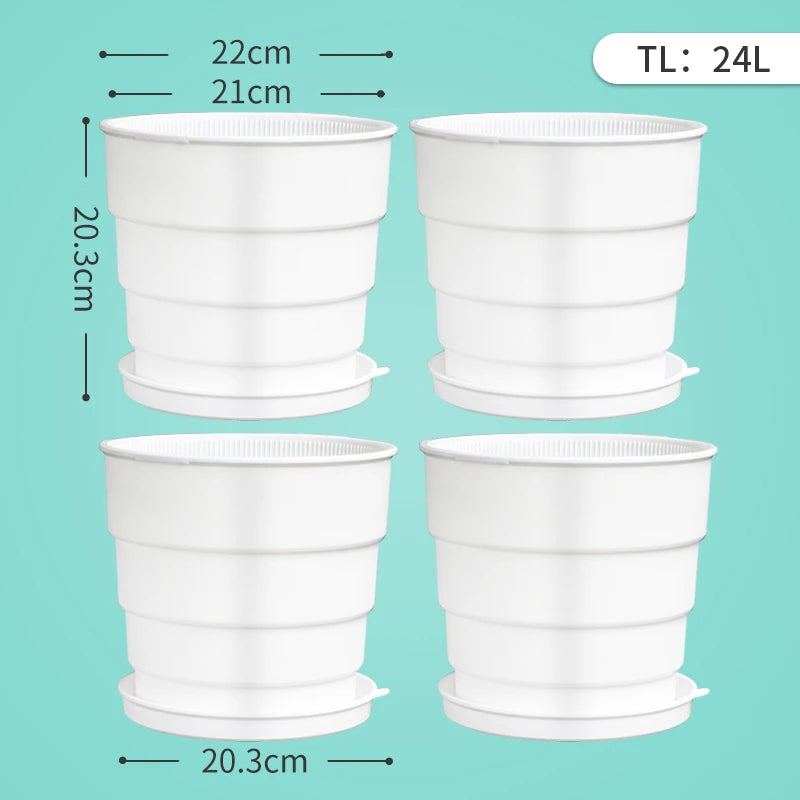 pots fleurs plastique blanc rayures modernes contrôleur racines 14cm 17cm 21cm pack pièces