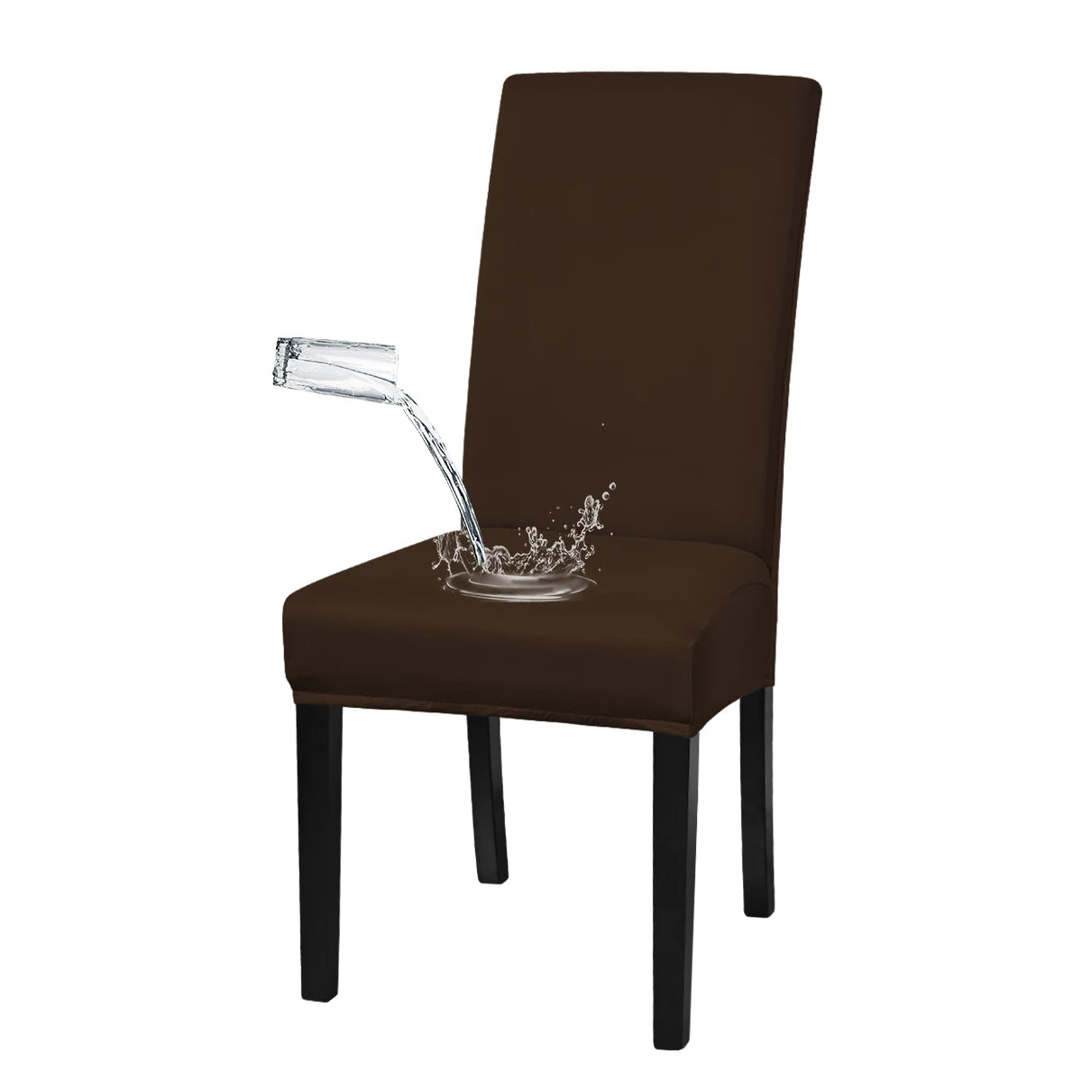 housse chaise moderne élasthanne polyester waterproof noir élastique transformation chaise ancienne neuve