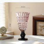 vase transparent classique gravé strié base solide décoration maison fleurs hydroponique