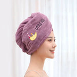 serviette cheveux microfibre absorbante rapide animaux mignons brodés couleurs variées douces pratique