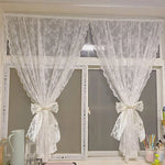 rideau dentelle blanc transparent classique fenêtre maison salon décoration chic