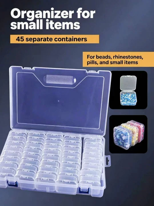 organisateur rangement transparent boîtes compartiments utilitaires boites plastique bleues conteneurs individuels maison