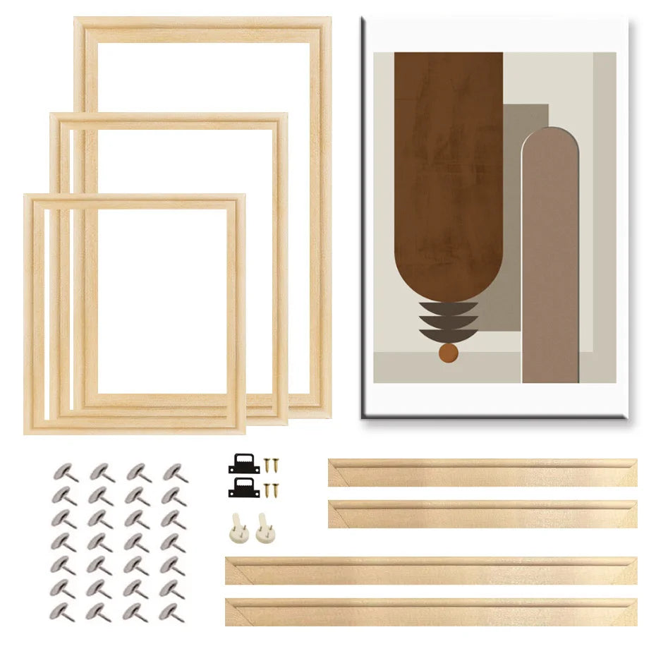 cadre bois naturel classique 50x70cm 45x65cm 55x75cm decoration mur toile photo