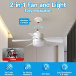 ventilateur moderne blanc led télécommande pales acrylique fixations
