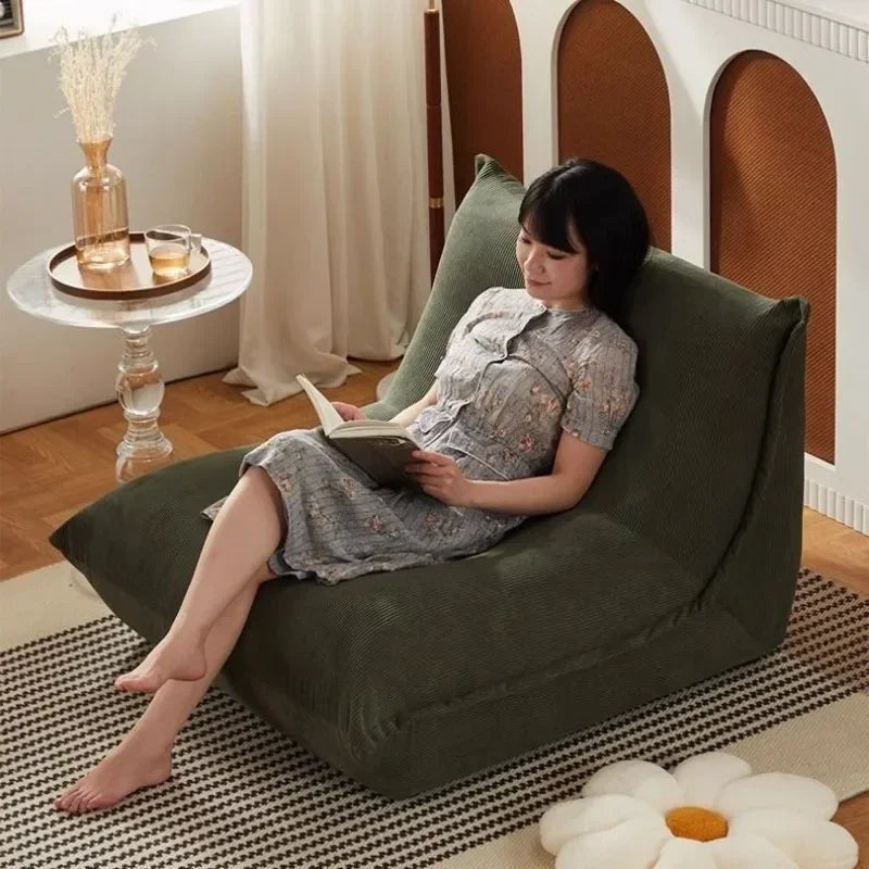 fauteuil inclinable vert olive corduroy moderne coussin d'appoint dimension 89x94x69 cm