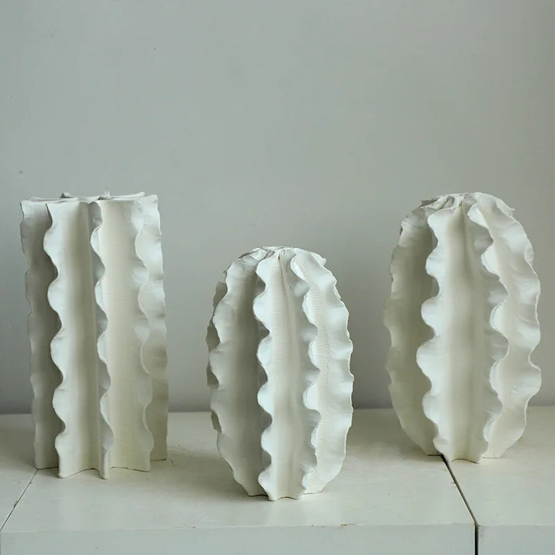 bougie moderne blanc rayures ondulées vase table décoration intérieure contemporain objet décoratif chambre salon