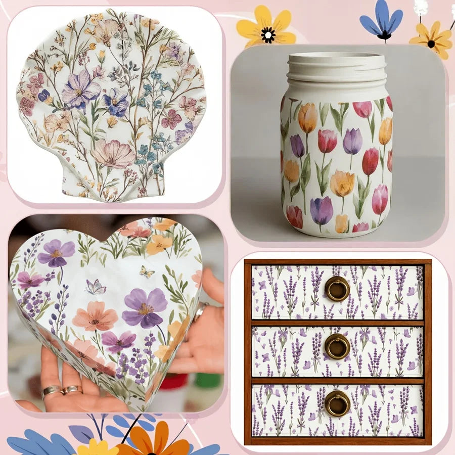 serviettes papier multicolore fleurs romantique mariage anniversaire décoration 20 pièces 13 pouces 33 cm