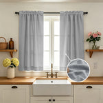 rideaux cuisine blanc gris clair semi transparent modernes minimalistes panneaux texture rayée