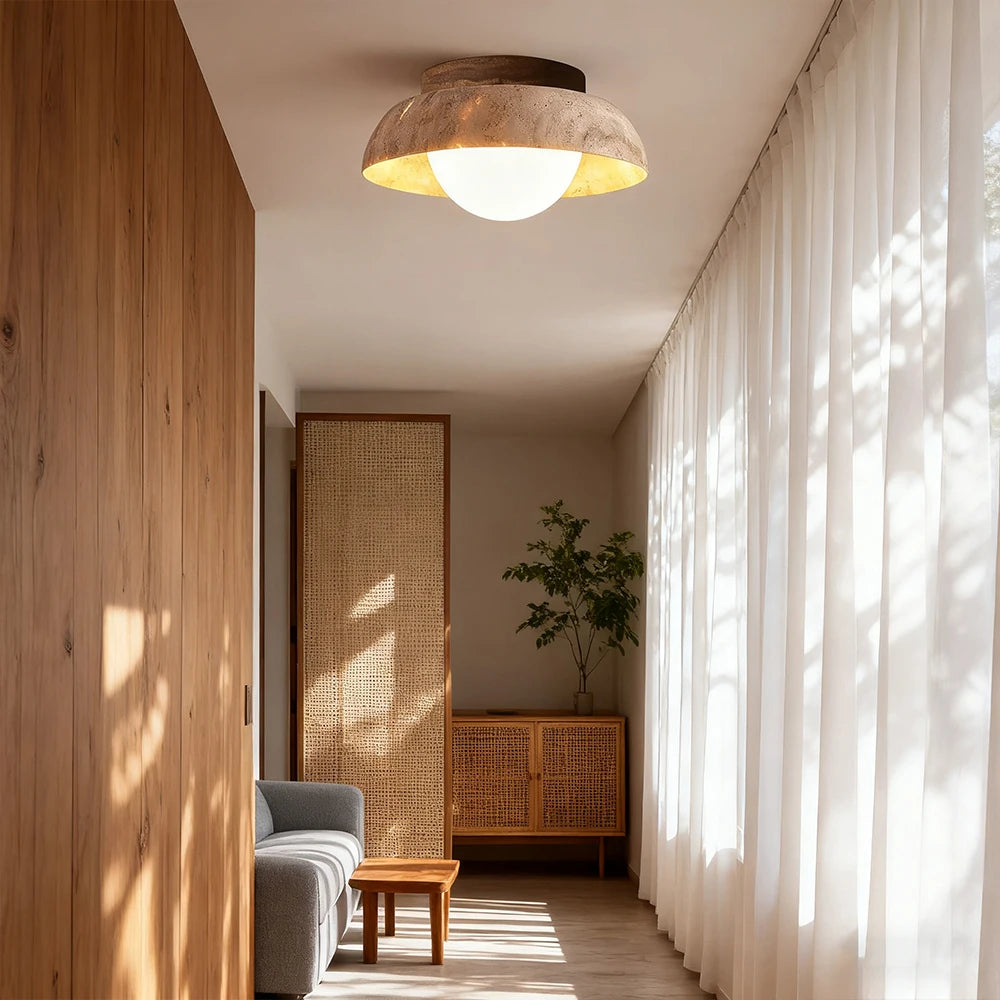 lampe moderne marron marbrée texture naturelle éclairage industriel fixations invisibles led chambre hall