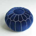 pouf rond décoratif polyester coton couleur vert blanc bleu marine rose orange moderne ethnique