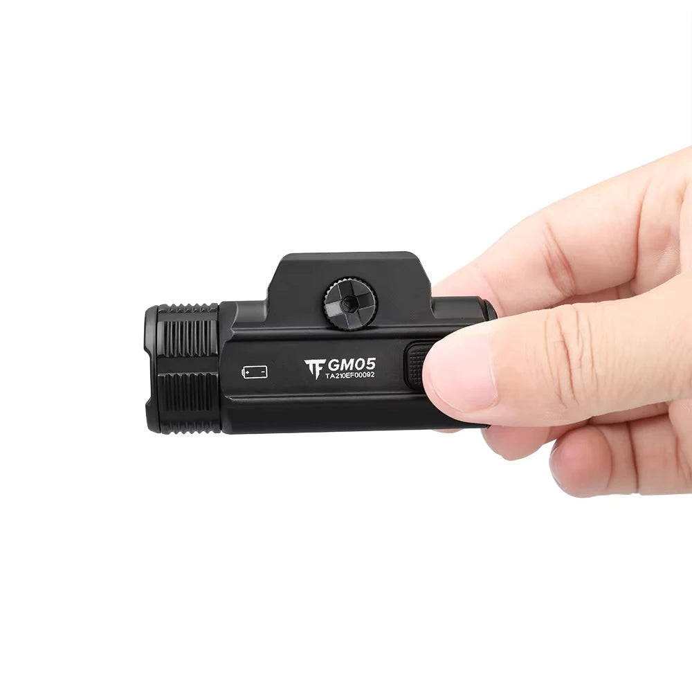 lampe tactique rechargeable 1050 lumens rail picatinny viseur laser noir aluminium