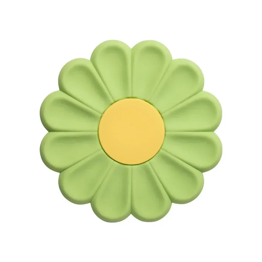 tapis silicone anti dérapant moderne fleuri violet vert jaune rose table placemat