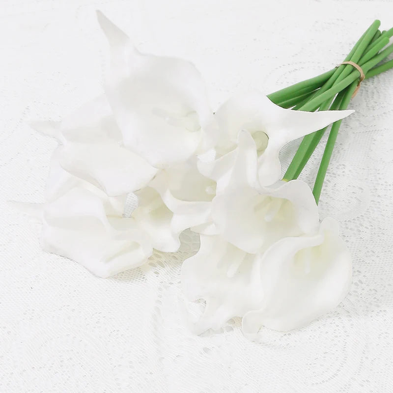 bouquet fleurs artificielles calla blanches vase décoration mariage fête maison
