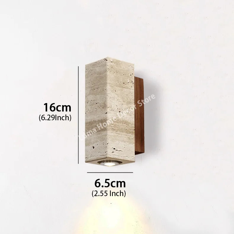 applique murale pierre marbre beige bois moderne salon chambre salon