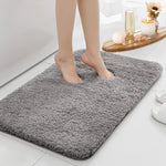 tapis bain gris antidérapant absorption eau épais moderne cheveux longs lavable durable sol