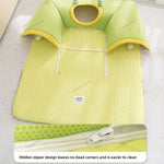 lit chat tapis respirant tissu géométrique moderne vert clair jaune bleu clair