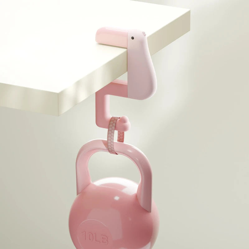 porte sacs clips oiseau noir jaune rose clair blanc moderne minimaliste école fournitures