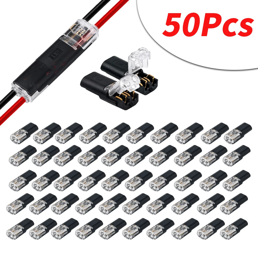 connecteurs câble noir transparent moderne basse tension 50 pièces raccordement facile led packaging