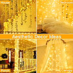 rideau lumineux led blanc multicolore moderne télécommande dimmable noël chambre salon