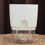 Pot plante auto arrosant gris moderne base transparente drainage fenêtre niveau eau inlet