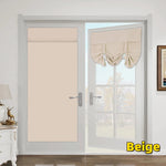 rideaux porte beige tissu texturé nouable adhésif décoration isolation thermique machine lavable