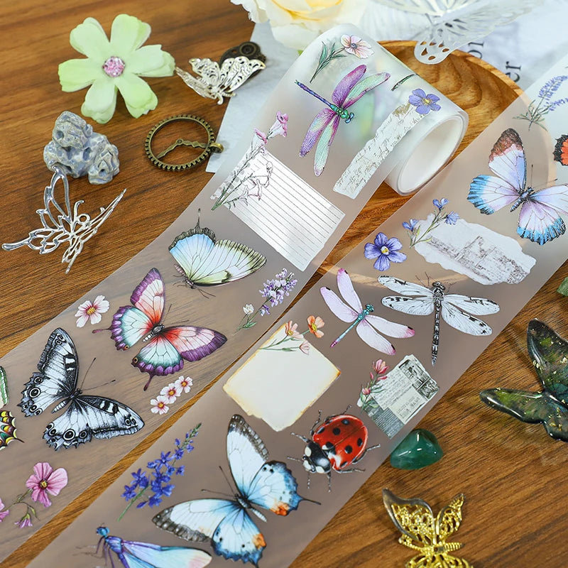 ruban adhésif décoratif motifs fleurs papillons animaux scrapbooking journal intime papeterie