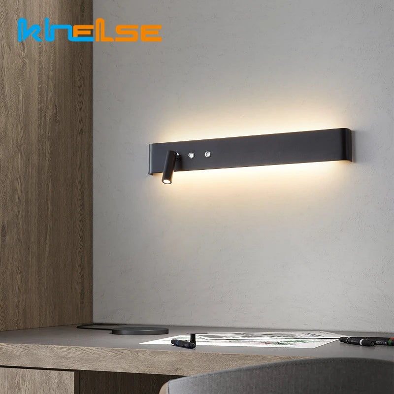 Détail de l'éclairage haut et bas de la lampe murale