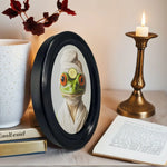 cadre photo ovale noir grenouille masque beauté décoration murale classique chambre salle bain apaisante