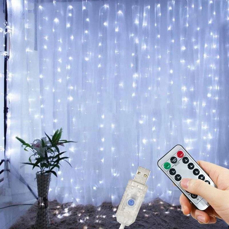 guirlande lumineuse led blanc jaune transparent moderne clips télécommande usb