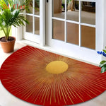 tapis semi circulaire antidérapant motifs floraux couleurs vives intérieur extérieur bohème moderne traditionnel polyester
