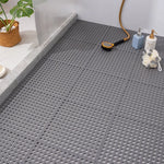 tapis douche blanc gris perforé moderne imperméable drainage antidérapant salle bain