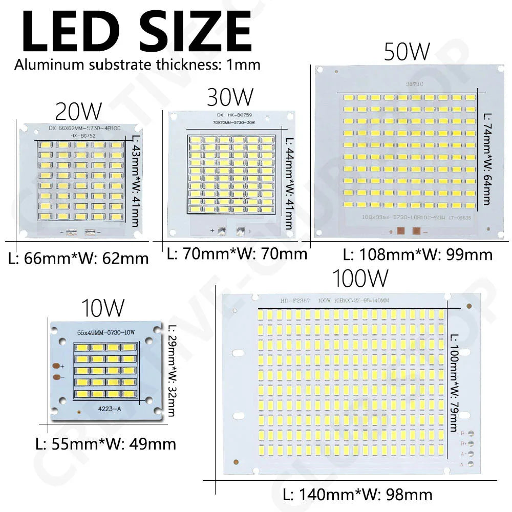 plaque led 10w 20w 30w 50w 100w blanc mat cool white 6500k 7000kextérieur modernestyle