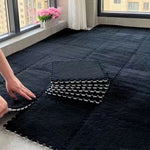 tapis modulable géométrique moelleux noir gris bleu rose moderne adhésif 30cm 10pcs 20pcs