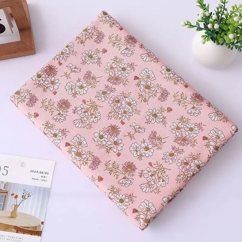 tissu toile imprimé floral violet rose vert orange rouge tissu coton lin résistant bricolage