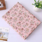 tissu toile imprimé floral violet rose vert orange rouge tissu coton lin résistant bricolage