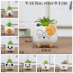 jardinière céramique cache pot succulente visage cartoon blanc orange rose gris noir