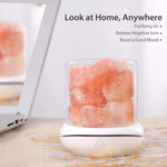 lampe sel himalaya rose moderne veilleuse usb minimaliste atmosphère naturelle granulaire