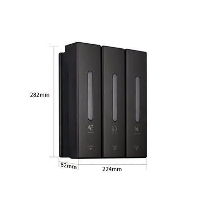 distributeur savon liquide moderne noir blanc adhésif sans perçage grande capacité minimaliste opaques
