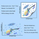 sticker mural autoadhésif planète saturne comète étoiles nuit phosphorescent chambre enfants