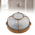 lampe vintage marron clair rayures vertes blanc translucide rustique