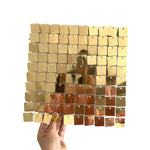 panneau mural décoratif violet bleu blanc doré mosaïque iridescente moderne clips 30cm 30cm