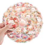 sticker animal dessin animé enfant kawaii fleurs adhésif imperméable collection papeterie