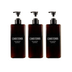 shampooing conditionneur savon main bouteille rechargeable pompe pression noir blanc bleu brun minimaliste
