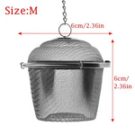 infuseur thé maille fine chaîne boucle moderne argenté filtre épices cuisine théière herbes thé